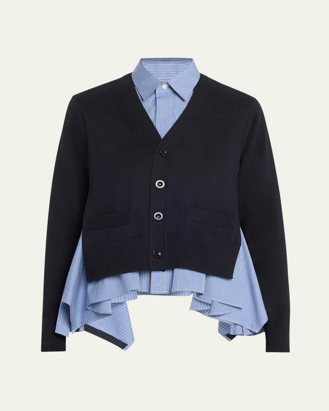 Stripe Shirting Cardigan